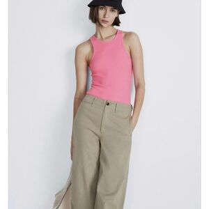 Pink Ribbed Tank Top 2